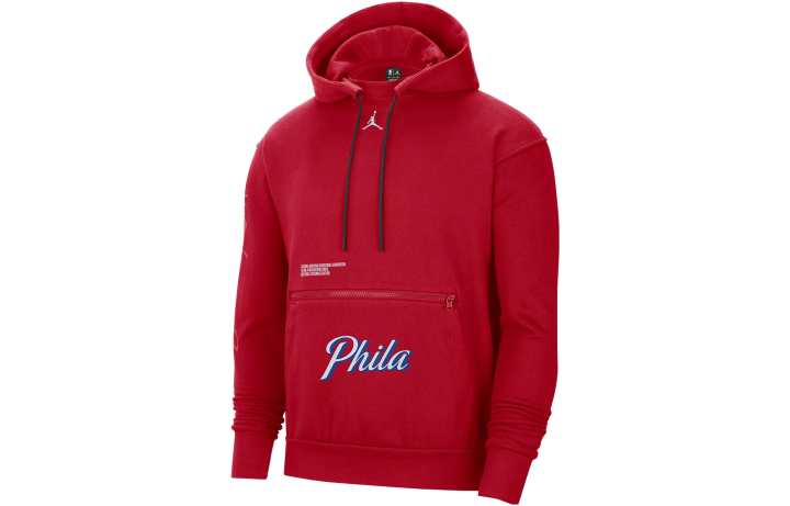 Jordan Jordan Philadelphia 76ers Courtside Statement Edition Men's Jordan Nba Fleece Pullover Hoodie