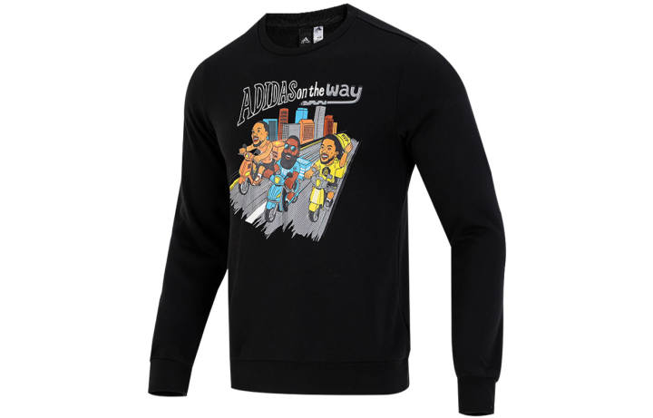 Adidas Adidas Sweatshirts Men's Black Crew Neck Moderate Regular