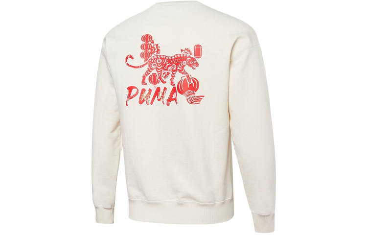 PUMA CNY Yott Sweatshirts Unisex White Crew Neck Moderate Regular