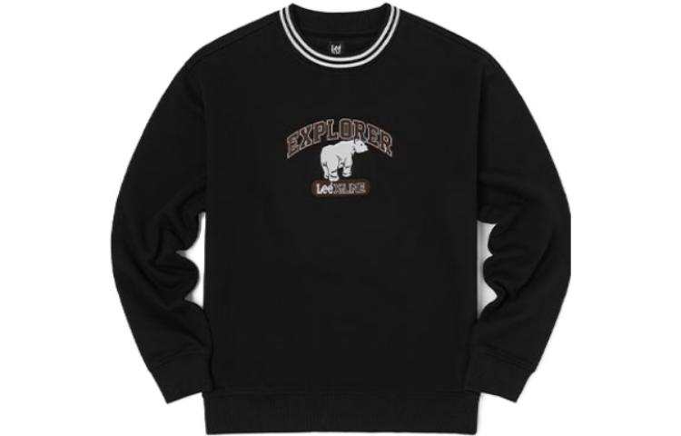 Lee Lee Xline Sweatshirts Unisex Black Crew Neck Thickened Regular