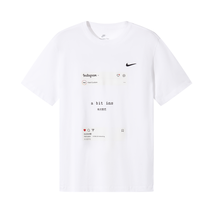 Nike Nike T Shirts Men's White Crew Neck Moderate Straight Fit