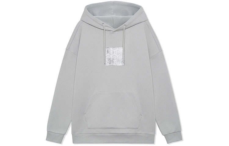 Li-Ning Li Ning Sweatshirts Unisex Gray Hooded Moderate Regular
