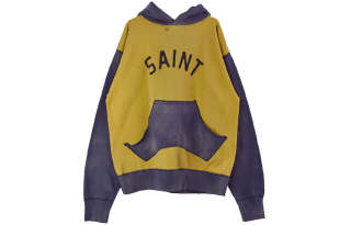 SAINT Mxxxxxx Sweatshirts Men's Yellow Hooded Moderate Regular