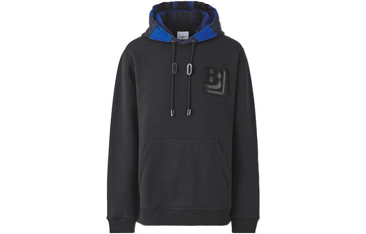 Burberry Check Hood Letter Graphic Hoodie
