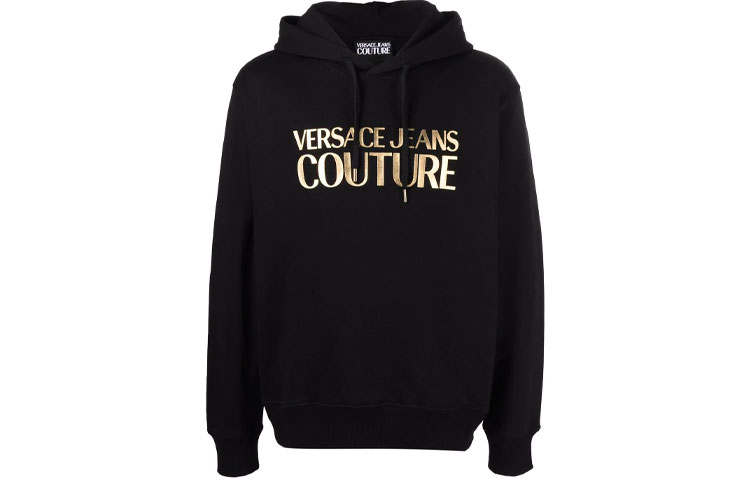 VERSACE JEANS COUTURE Sweatshirts Men's Black Hooded Moderate