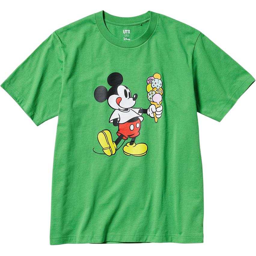 UNIQLO UT T Shirts Men's Green Crew Neck Moderate