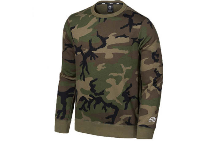 Nike Nike Sweatshirts Men's Army Green Crew Neck Moderate Regular