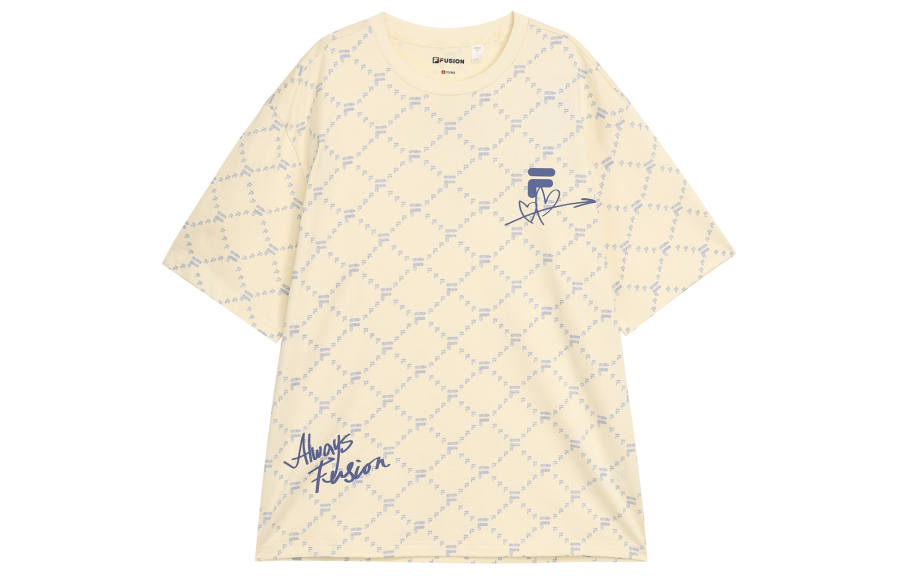 FILA FUSION T Shirt Unisex Wheat Cream