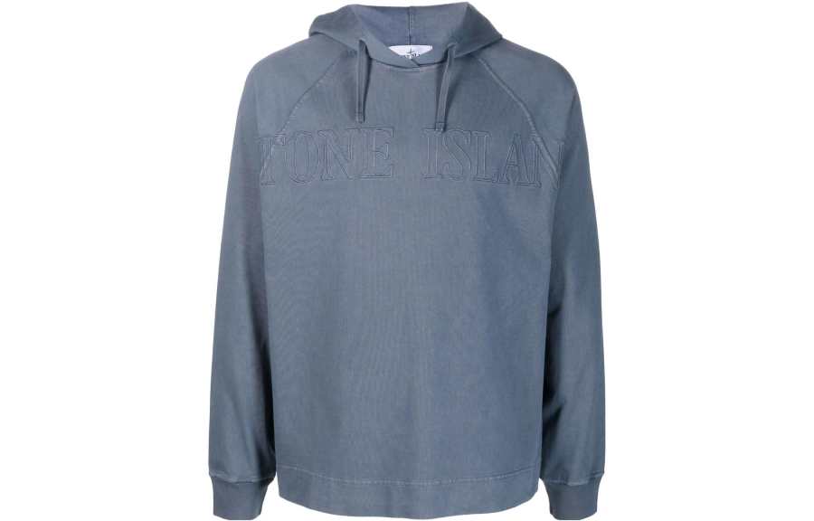 Stone Island Logo Embroidered Drawstring Hoodie