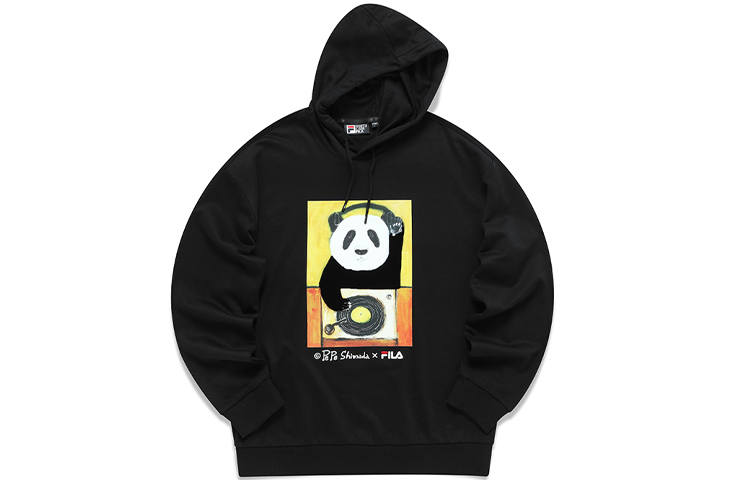 FILA Sweatshirts Unisex Black Hooded Non Detachable Moderate