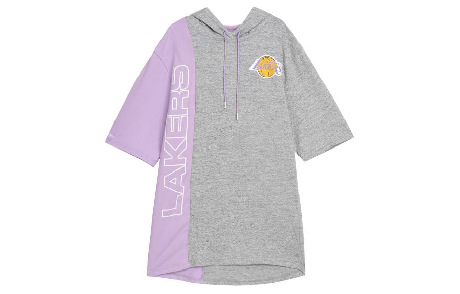 Mitchell Ness Sweatshirts Unisex Gray Purple Hooded Moderate Regular