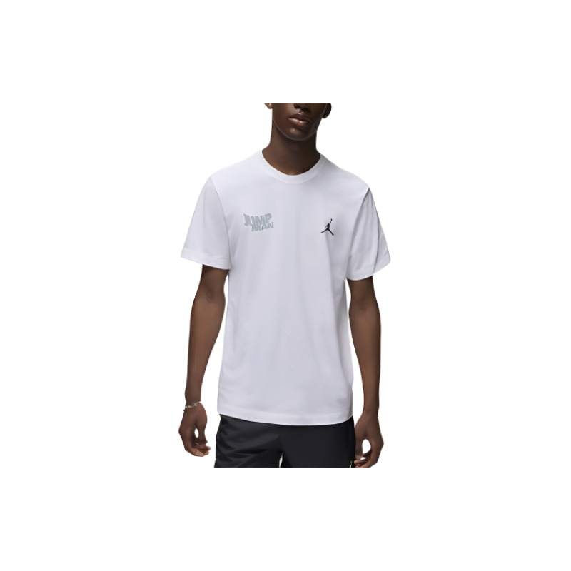 Jordan Jordan T Shirts Men's White Crew Neck Moderate Straight Fit