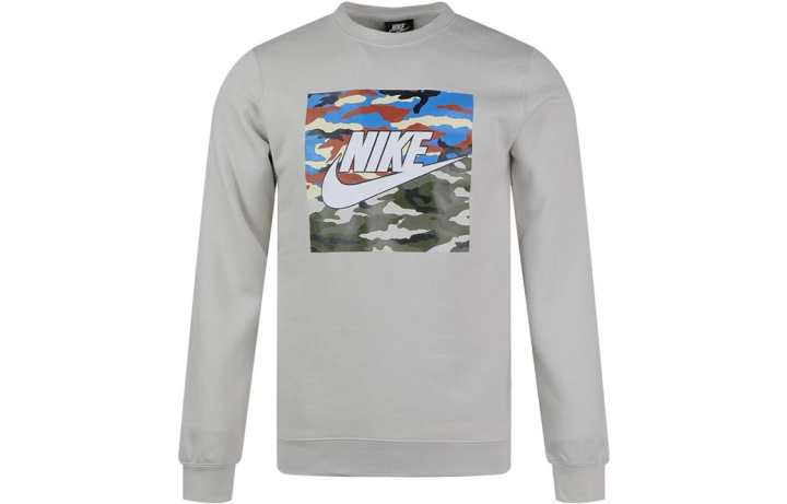 Nike Nike Sweatshirts Men's Gray Crew Neck Moderate Regular
