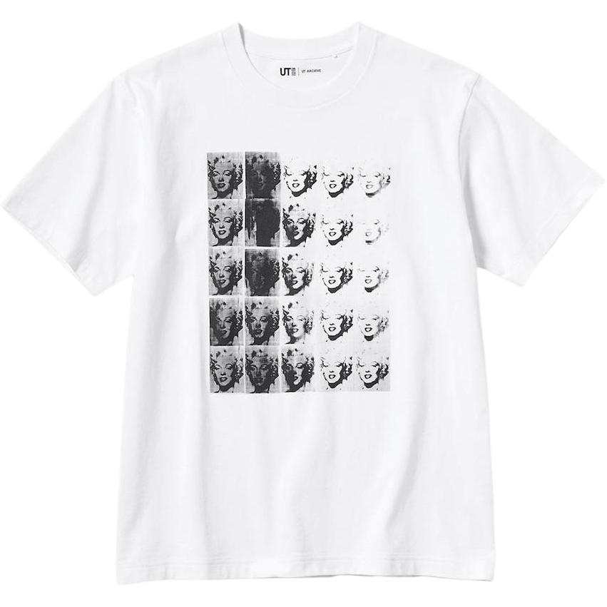 UNIQLO T Shirts Unisex White Crew Neck Moderate Straight Fit
