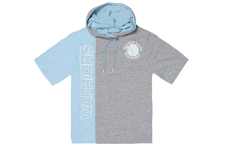Mitchell Ness Sweatshirts Unisex Gray Blue Hooded Moderate Regular