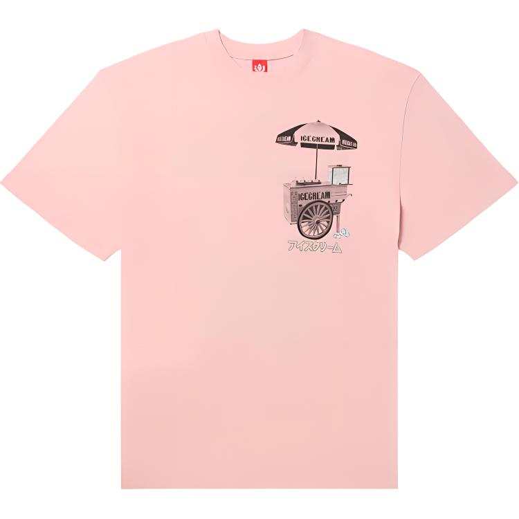 Ice Cream T Shirts Unisex Pink Crew Neck Moderate Straight Fit
