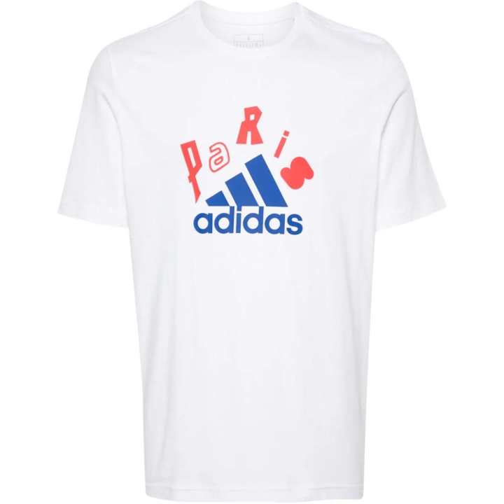 Adidas Adidas T Shirts Men's White Crew Neck Moderate Straight Fit