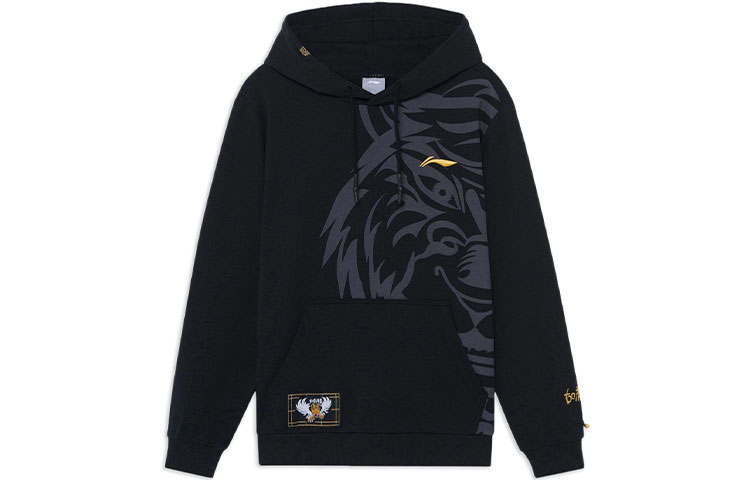 Li-Ning Li Ning Badminton Collection Sweatshirts Men's Black Hooded Moderate Regular