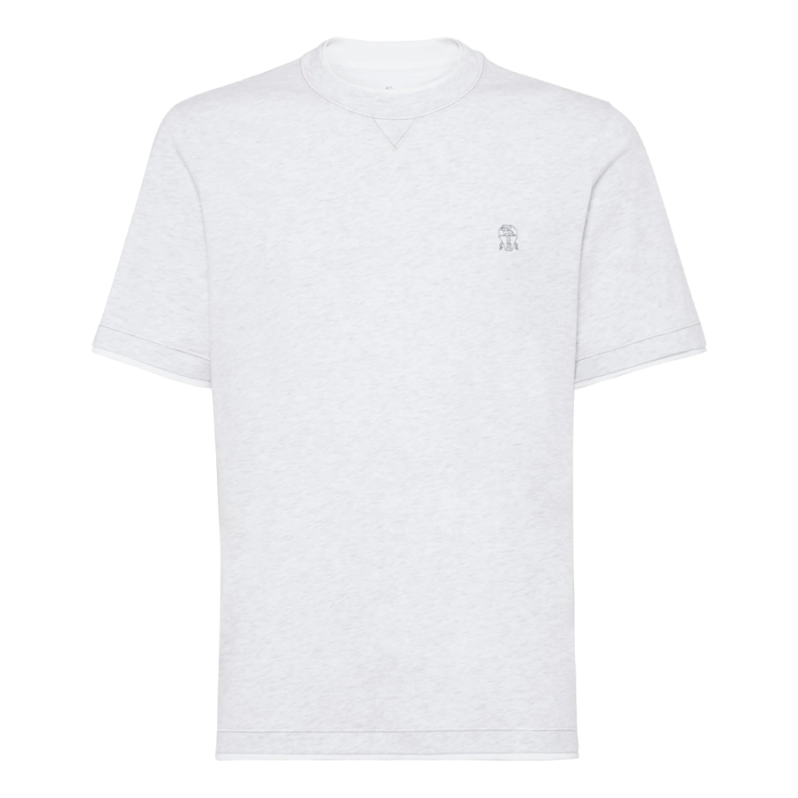 Brunello Cucinelli Logo embroidered Crew neck T shirt