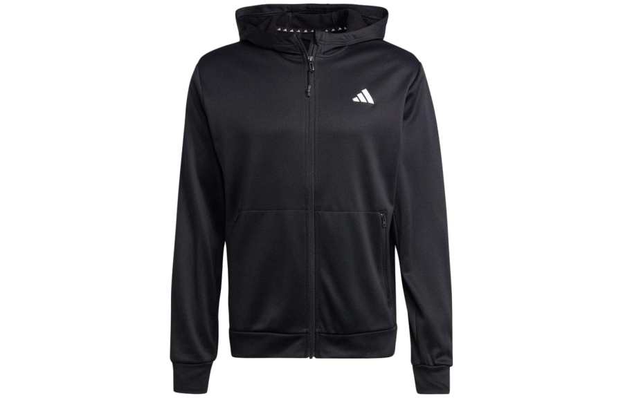 Adidas Adidas Sweatshirts Men's Black Hooded Moderate Cardigan