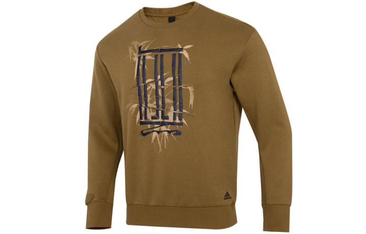 Adidas Adidas Sweatshirts Men's Dark Khaki Crew Neck Moderate Regular