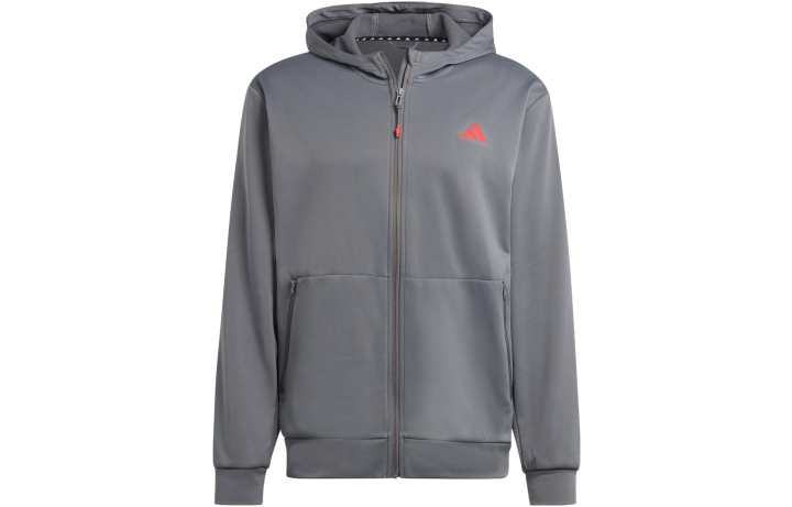 Adidas Adidas Essential Sweatshirts Men's Gray Hooded Moderate Cardigan