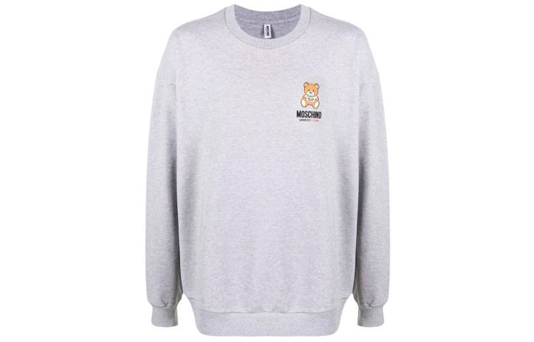 MOSCHINO Sweatshirts Men's Gray Crew Neck Moderate Regular