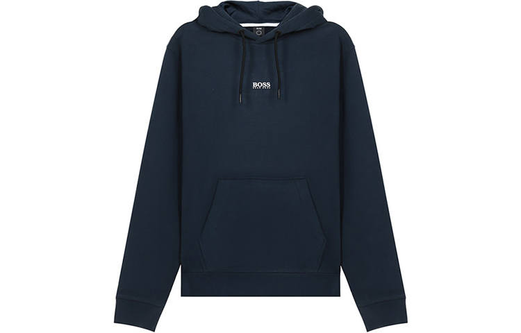 HUGO BOSS Sweatshirts Men's Dark Blue Hooded Moderate Regular
