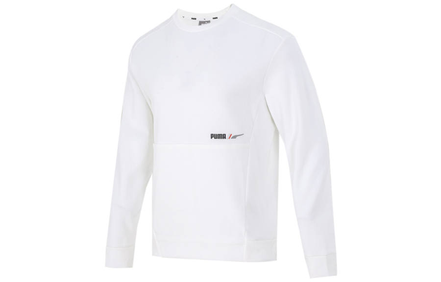 PUMA PUMA Sweatshirts Men's White Crew Neck Moderate Regular