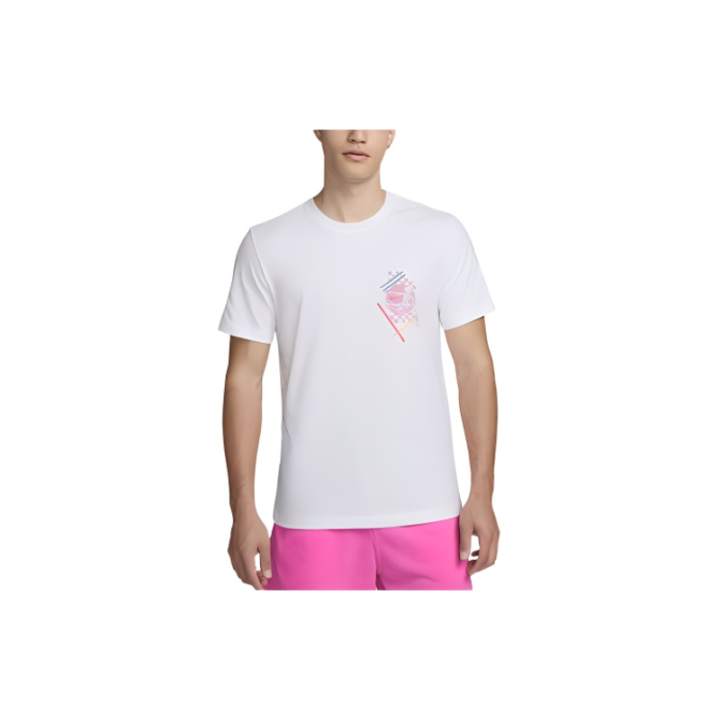 Nike Nike T Shirts Men's White Crew Neck Moderate Straight Fit