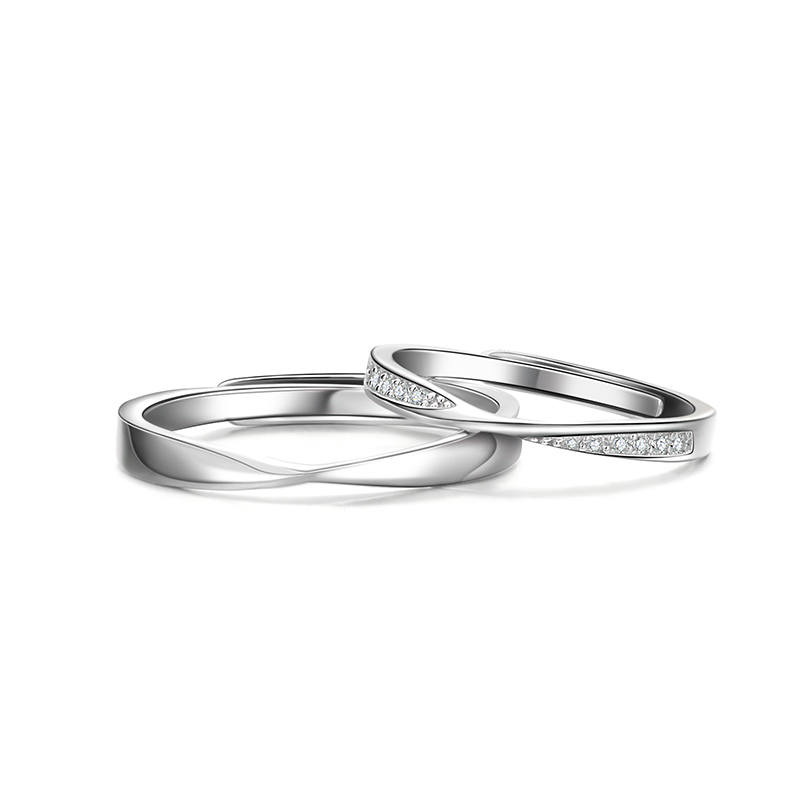 FANCI FANCI Mobius Collection 925 Sterling Silver Ring Pair Unisex