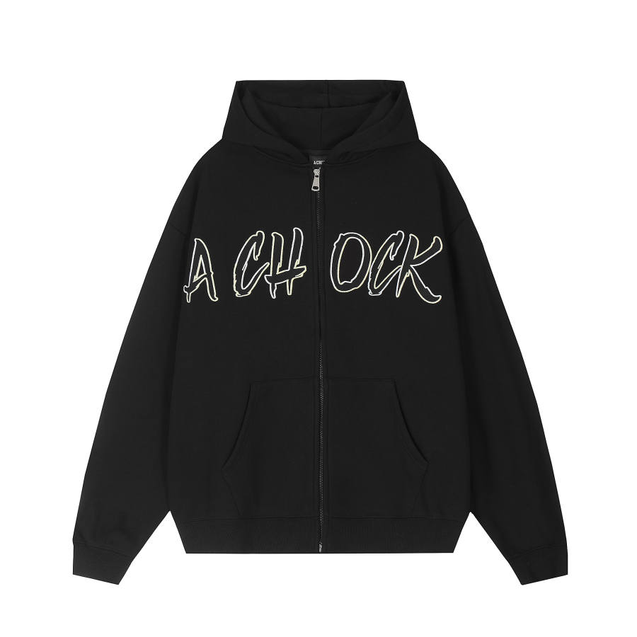 A Chock Sweatshirts Unisex Hooded Moderate Cardigan