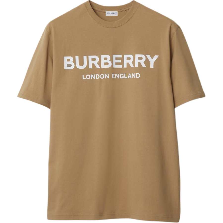 Burberry T Shirts Men's Beige Crew Neck Moderate