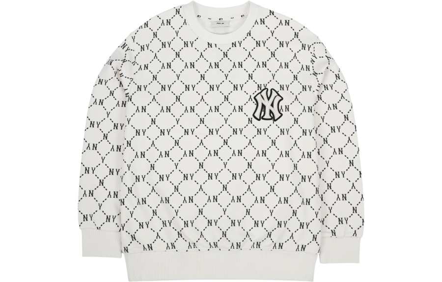 MLB MLB Old Flower Sweatshirts Unisex Cream Crew Neck Moderate Regular