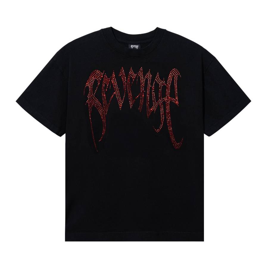 Revenge T Shirts Unisex Black Crew Neck Moderate Straight Fit