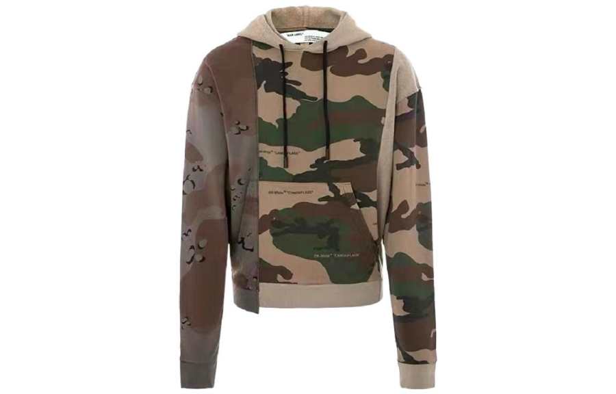 OFF-WHITE OFF WHITE FW19 Sweatshirts Men's Camouflage Hooded Moderate Heavyweight