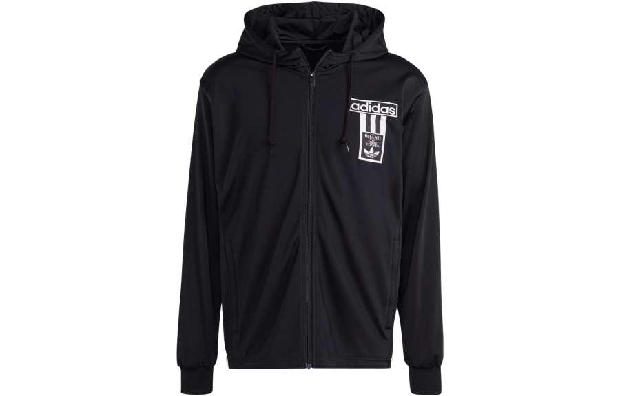 Adidas Originals Sweatshirts Men's Black Hooded Moderate Cardigan