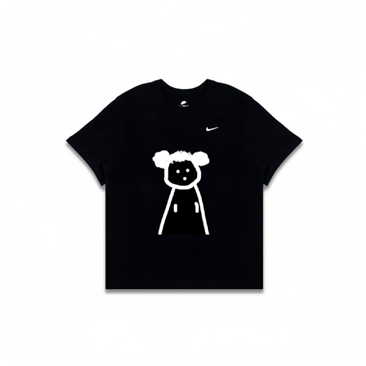 Nike Nike T Shirts Men's Black Crew Neck Moderate Straight Fit