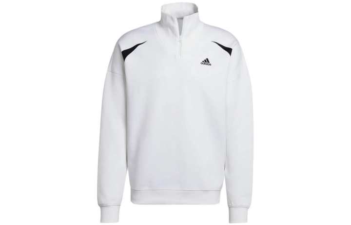 Adidas Adidas Sweatshirts Men's White Stand Collar Moderate Regular