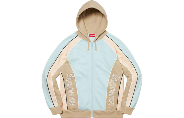 Supreme Supreme Track Paneled Zip Up Hooded Sweatshirt