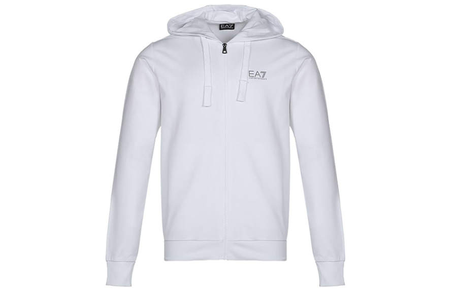 EMPORIO ARMANI Logo Printed Zipped Hooded Jacket