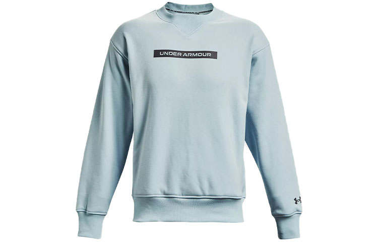 Under Armour Sweatshirts Men's Sea Wave Blue Crew Neck Thickened Regular
