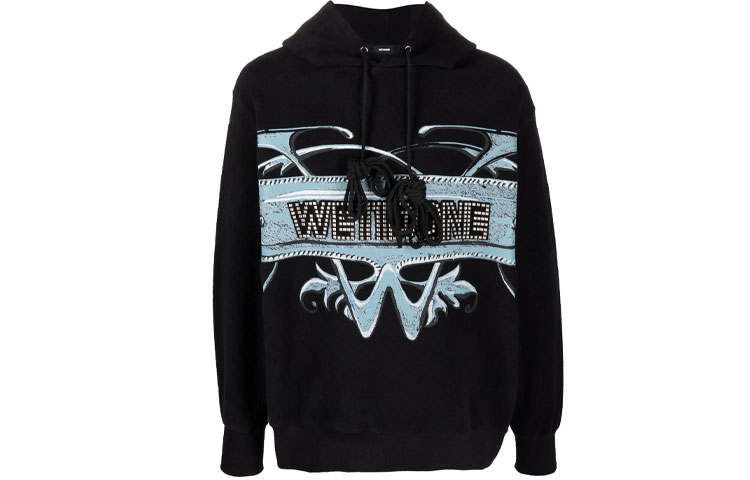 WE11DONE WE11DONE Sweatshirts Unisex Black Hooded Moderate Regular