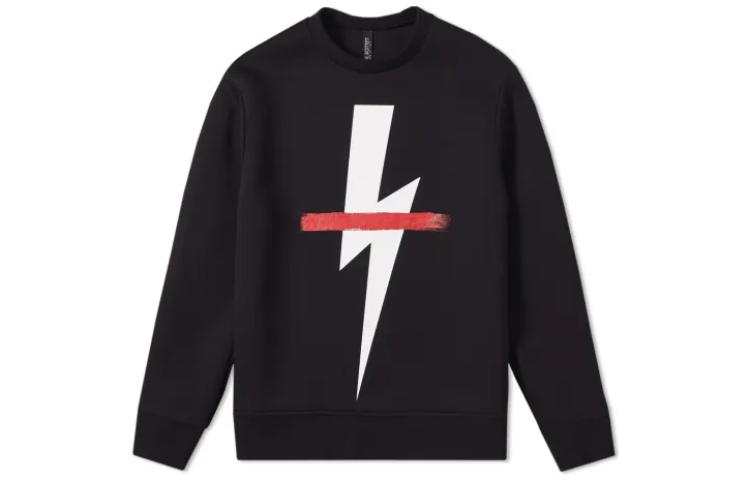 Neil Barrett Sweatshirts Men's Black Crew Neck Moderate Regular