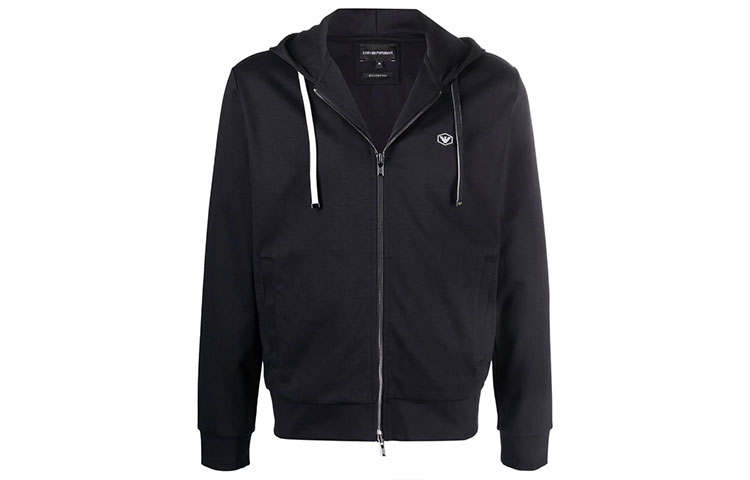 EMPORIO ARMANI Logo-patch Zip-up Hoodie