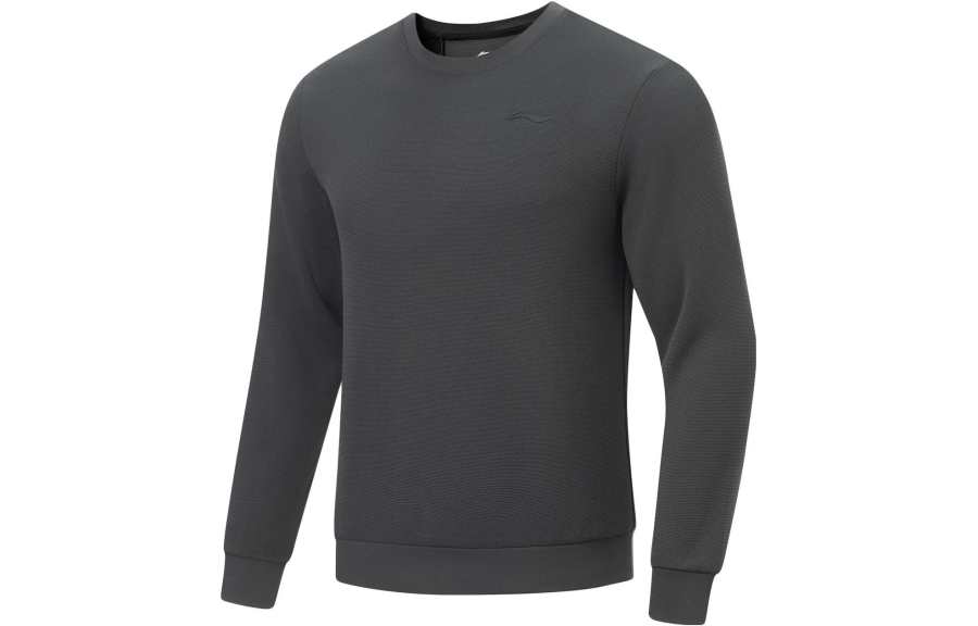 Li-Ning Li Ning Fitness Series Sweatshirts Men's Mixed Black Crew Neck Moderate Regular