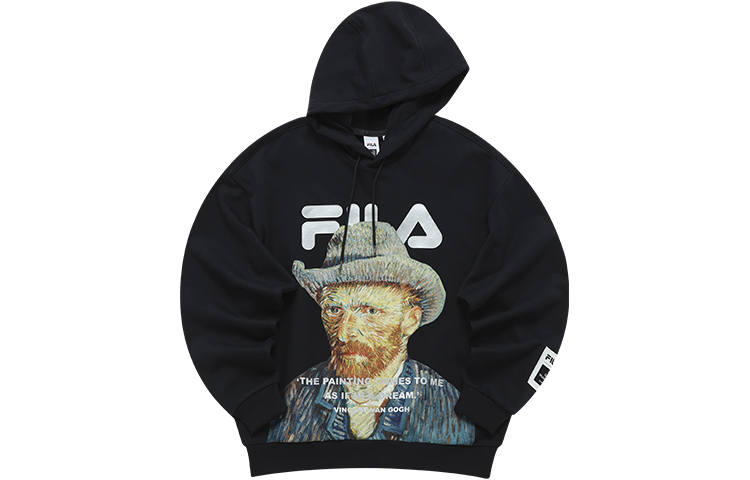 FILA Sweatshirts Men's Jet Black Hooded Moderate Regular