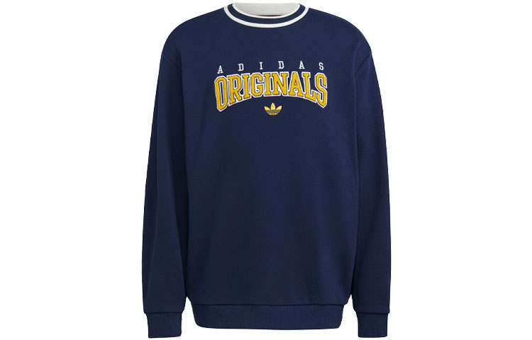 Adidas Originals Sweatshirts Men's Dark Blue Crew Neck Moderate Regular