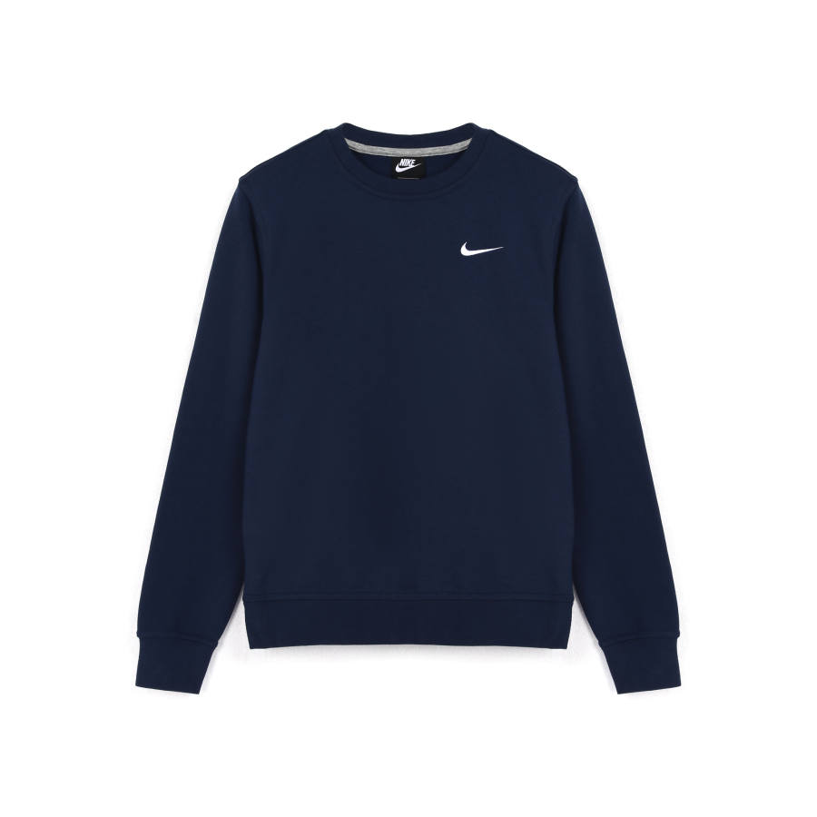 Nike Nike Knitted Fabric Sports Thickened And Fleece Lined Thermal Crew Neck Pullover Sweatshirt Winter Men's Blue