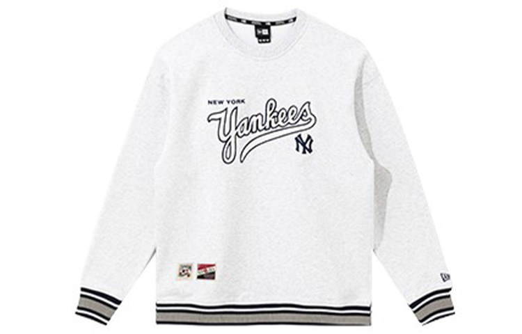 New Era Sweatshirts Unisex White Black Pattern Crew Neck Moderate Regular